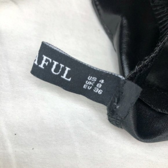 Black Leather DoubleZipper Short Mini Bodycon Skirt - Picture 7 of 7